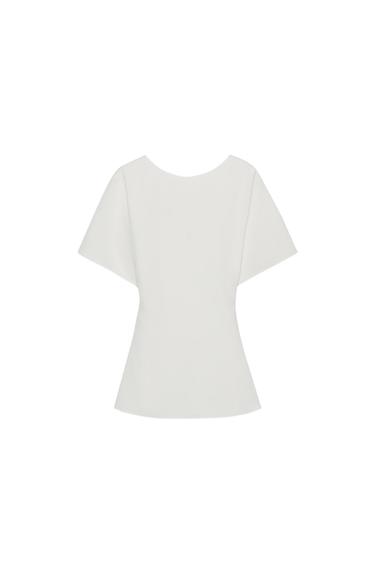 ZW COLLECTION SHORT SLEEVE TOP - Oyster-white by Zara