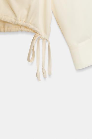 SATIN SHIRT ZW COLLECTION - Ecru by Zara - Image 8