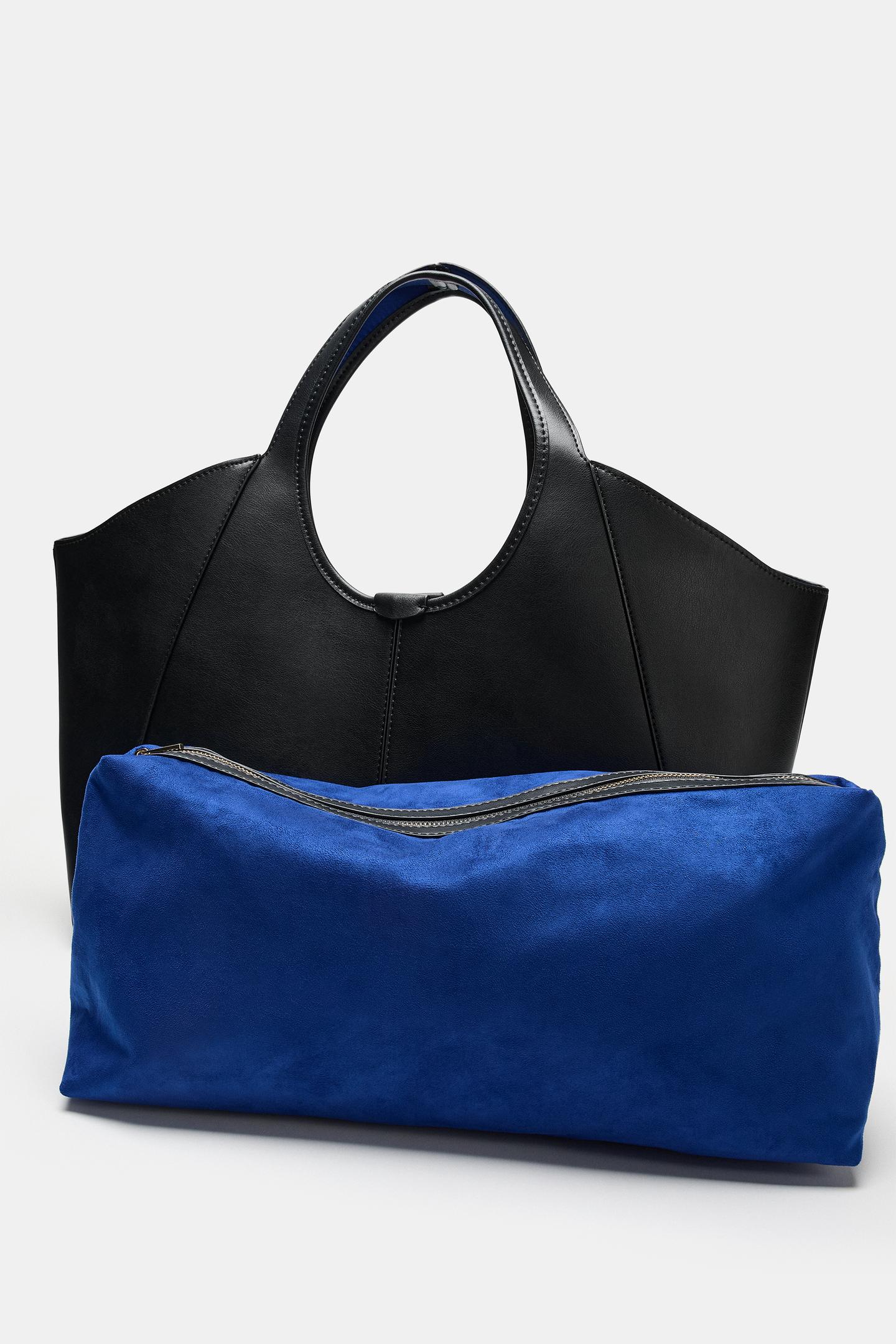 Женская сумка Zara Shopper, цвет: Чёрный — фото 7