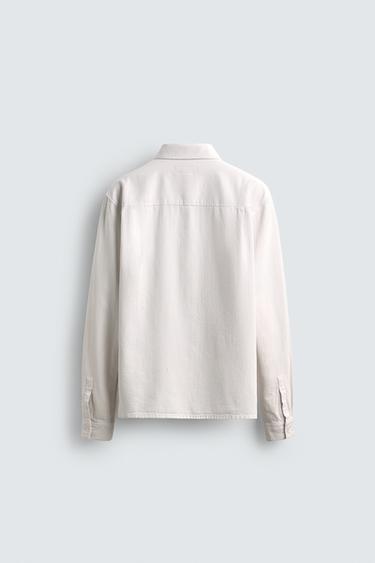 LIGHTWEIGHT DENIM SHIRT LIMITED EDITION - Oyster-white by Zara - Image 7