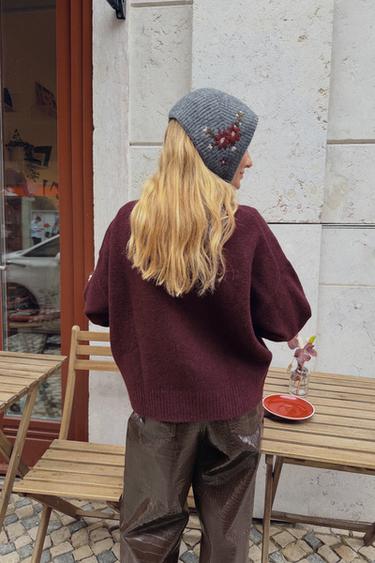 PULL EN MAILLE DOUCE À COL MONTANT - Bordeaux de Zara - Image 2