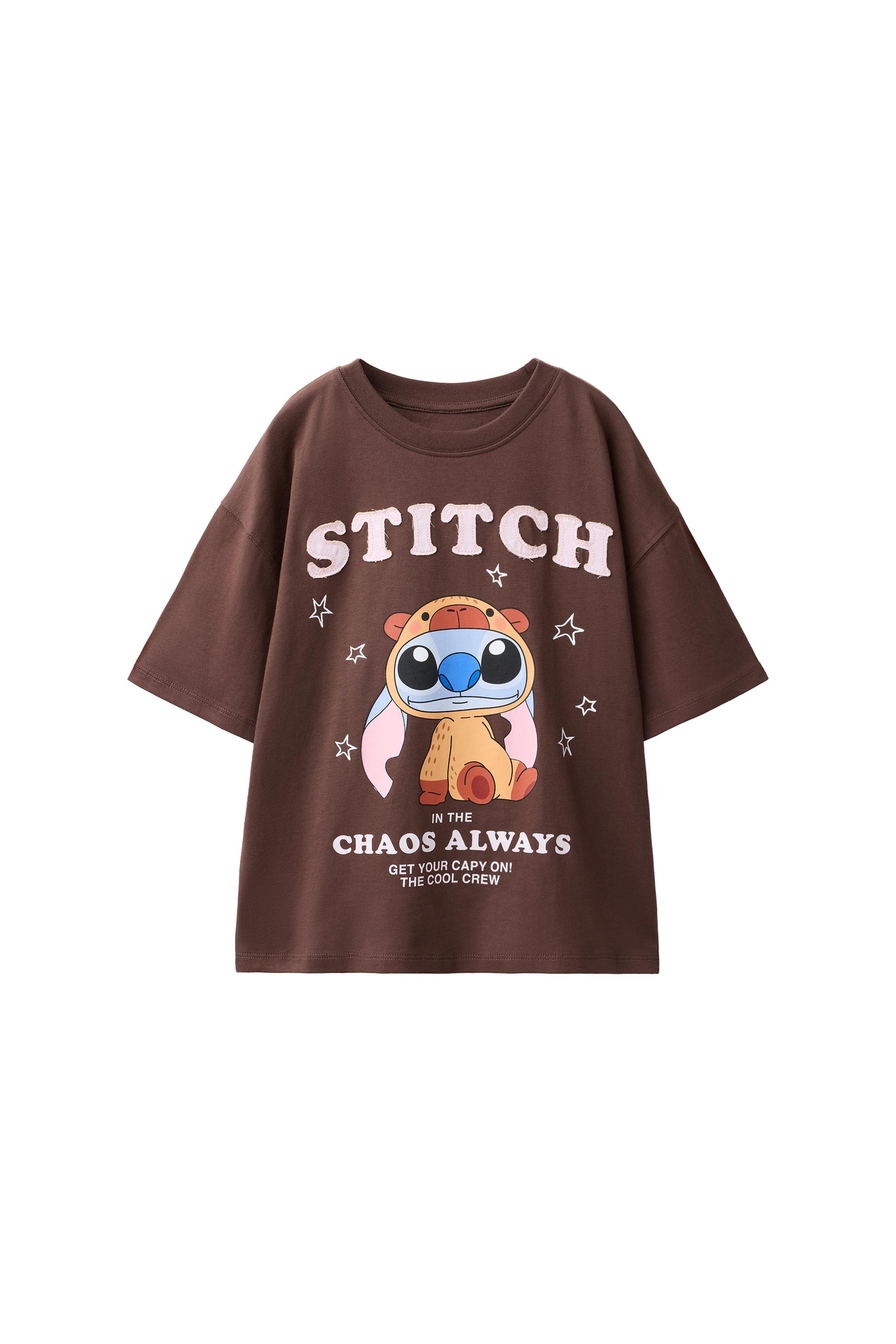 LILO & STITCH © DISNEY PRINT T-SHIRT - Brown | ZARA United States