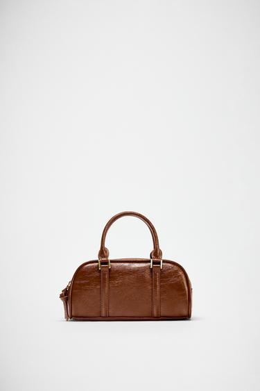 Zara MINI BOWLING BAG WITH ZIPS - Orange