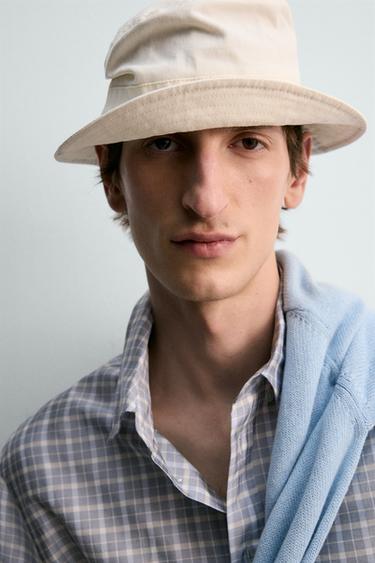 CHEMISE RELAXED FIT À CARREAUX - Bleu ciel de Zara - Image 4