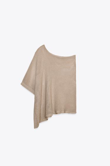 CAPE EN MAILLE COUPÉE FIL MÉTALLISÉ - Or de Zara - Image 5