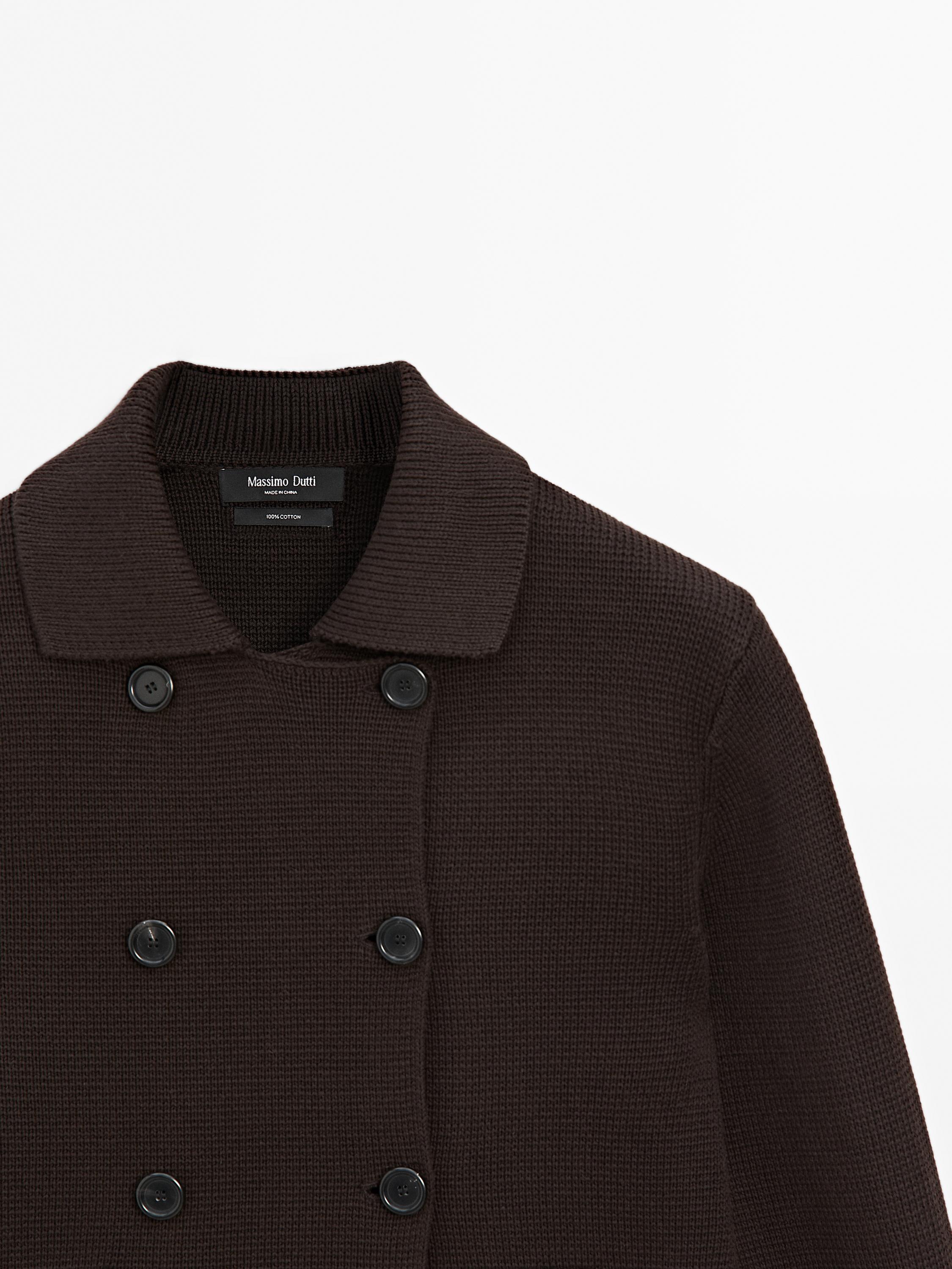 Gilet en maille à double boutonnage 100 % coton