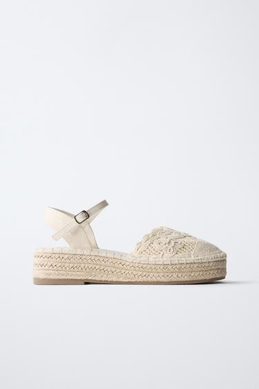 EMBROIDERED ESPADRILLES — Ecru White 1