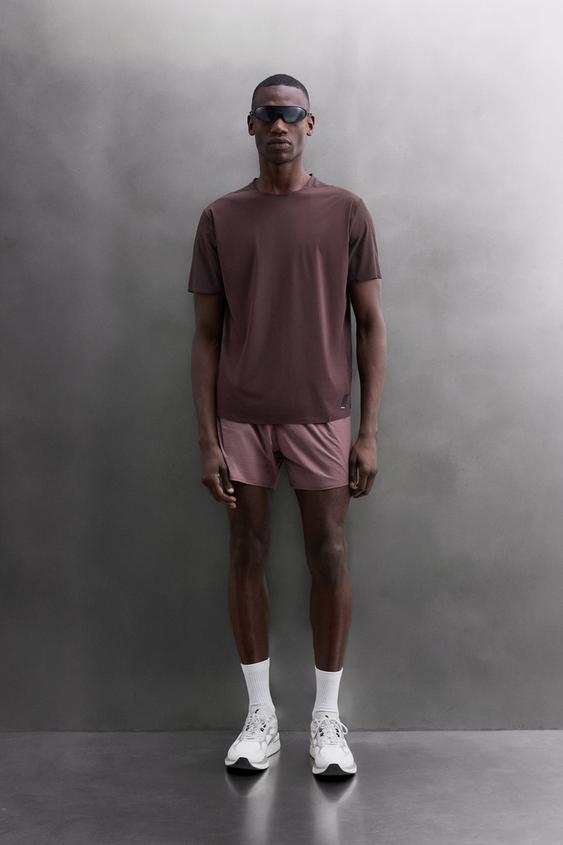 TEXTURED TECHNICAL T-SHIRT - Aubergine by Zara - Image 0