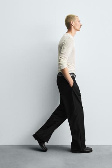PANTALON COUPE ÉVASÉE - Noir de Zara - Image 5
