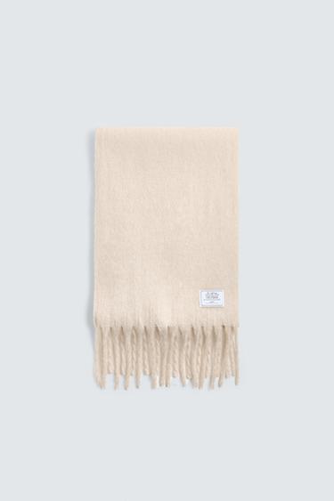Zara BRUSHED TEXTURED SCARF - Light beige