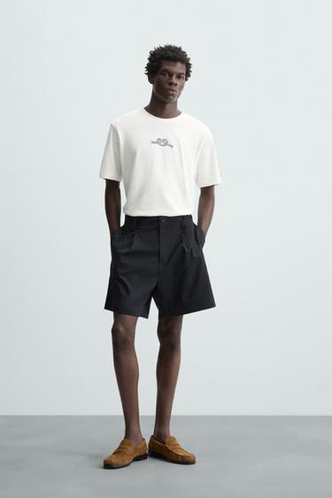 CAMISETA BORDADO COMBINADO - Blanco roto de Zara - Imagen 0