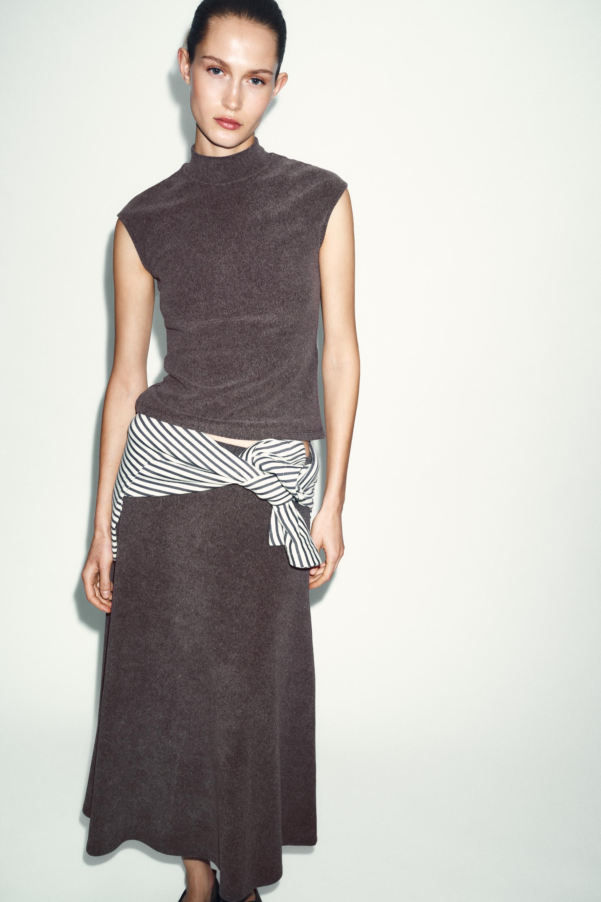 SOFT CAPE SKIRT — brown vigore