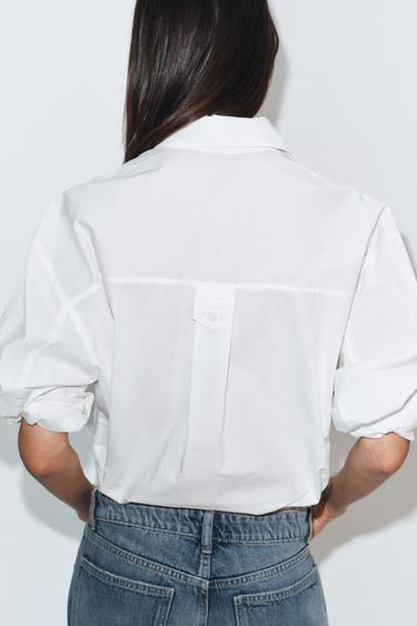 CHEMISE OVERSIZE EN POPELINE - Blanc de Zara - Image 3