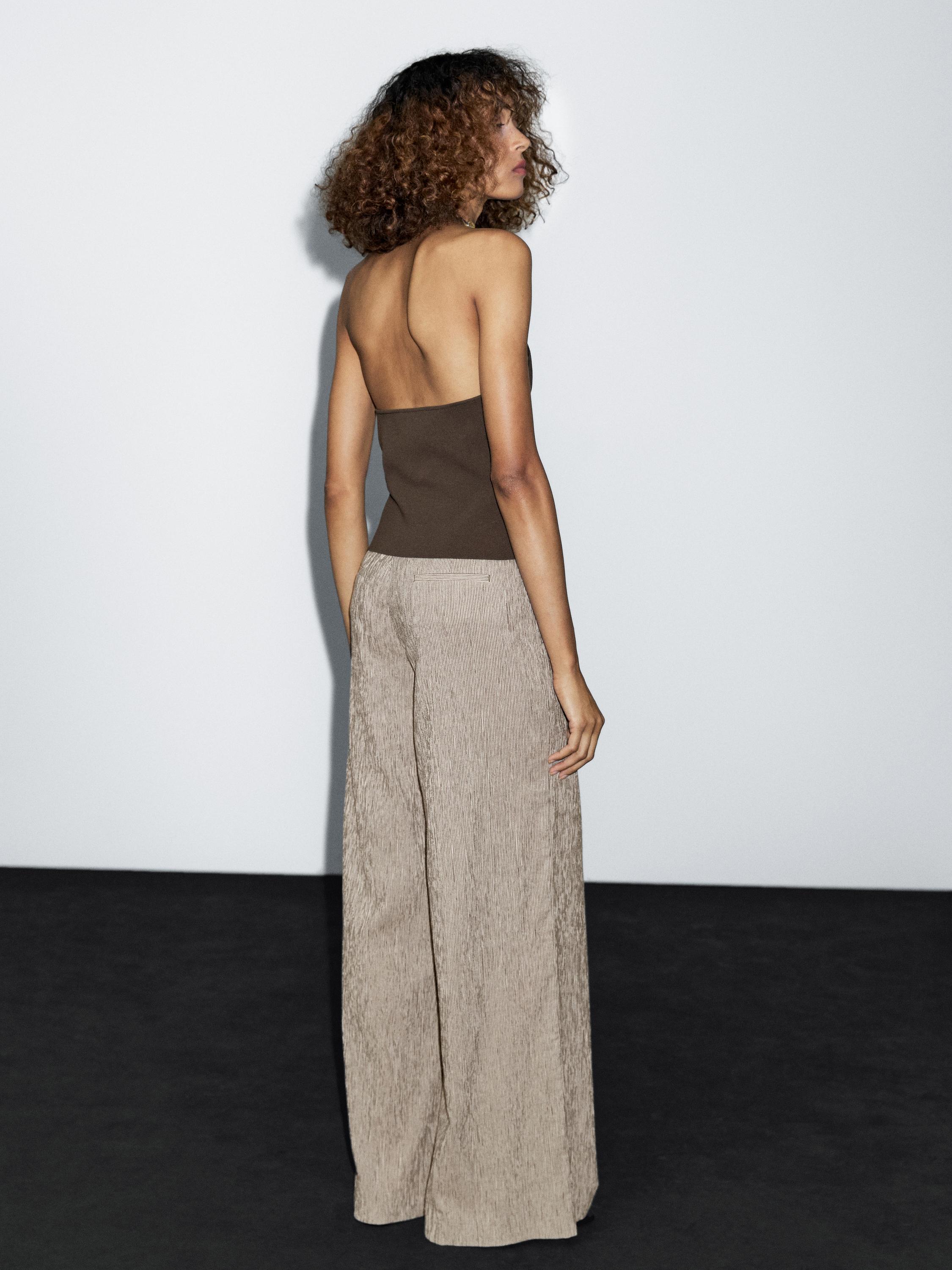 Textured multi-stripe trousers