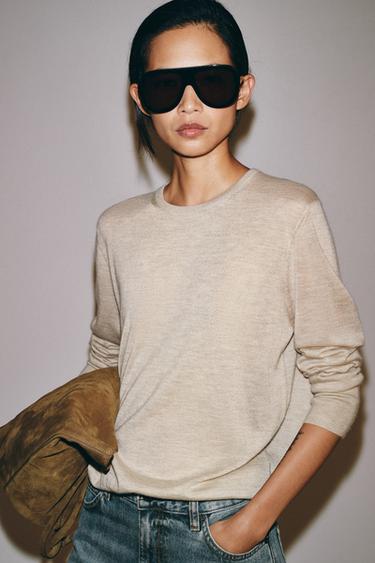100% EXTRA-FINE CASHMERE JUMPER - Sand by Zara