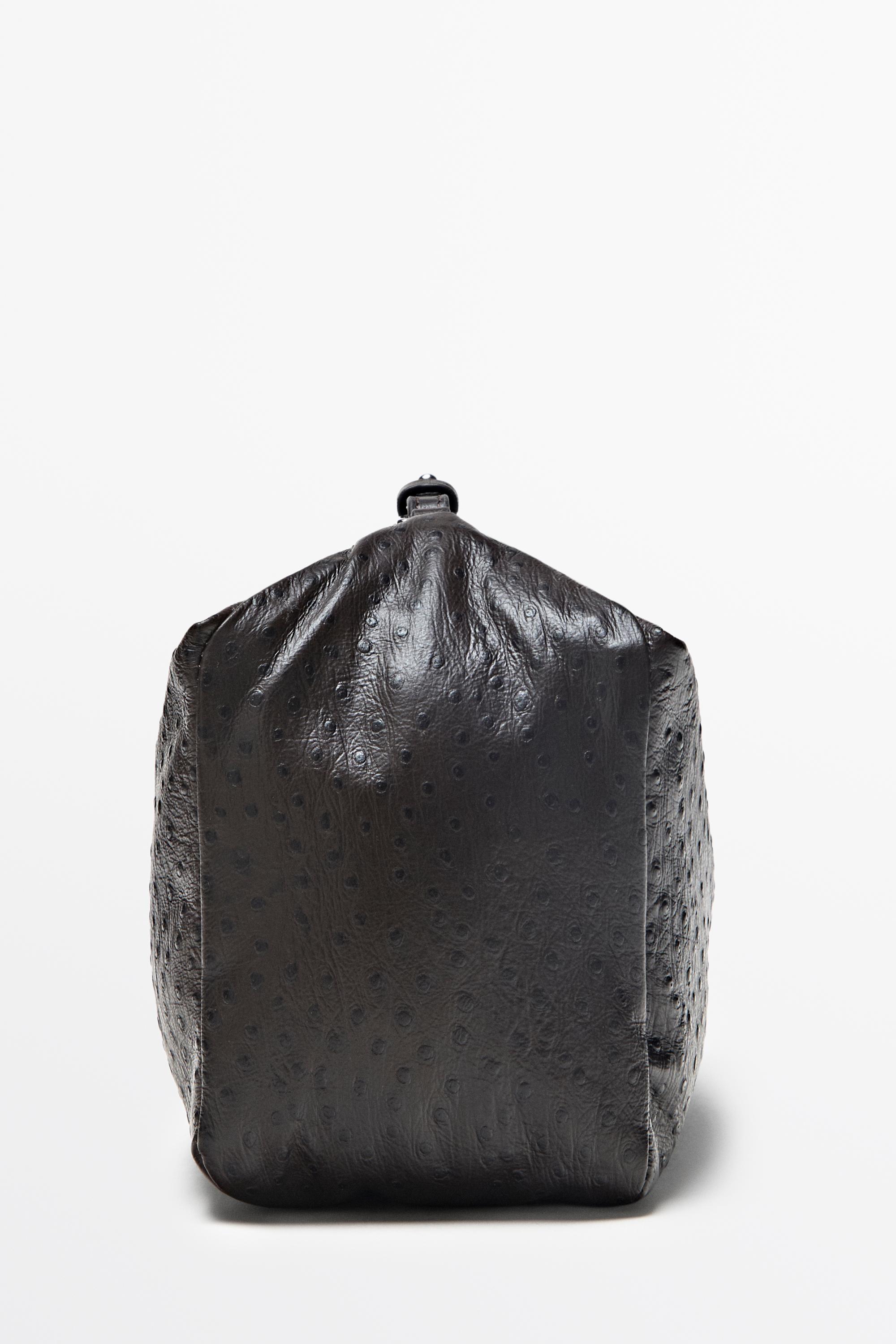Textured nappa leather rectangular bag