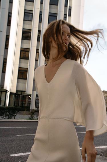 CONTRAST KNIT TOP - Ecru by Zara