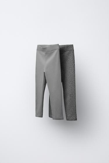 PACK DOS LEGGING LISO Y ESTAMPADO - Gris oscuro de Zara