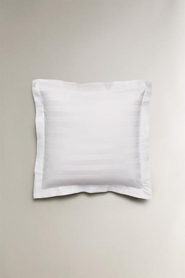 STRIPED SATEEN PILLOWCASE (500 THREAD COUNT) - White by Zara - Image 2