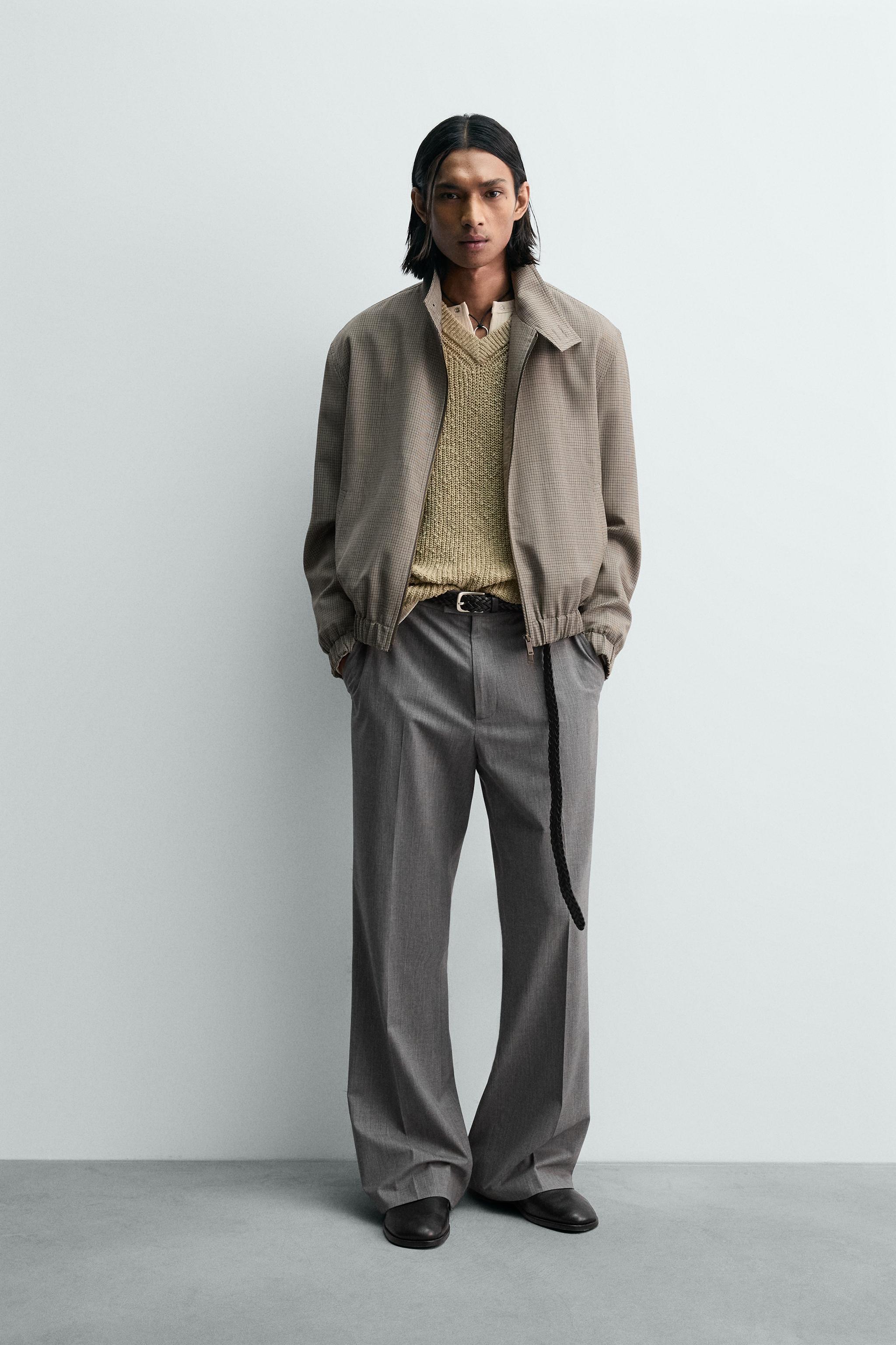 RELAXED FIT HOUNDSTOOTH JACKET LIMITED EDITION - Beige | ZARA