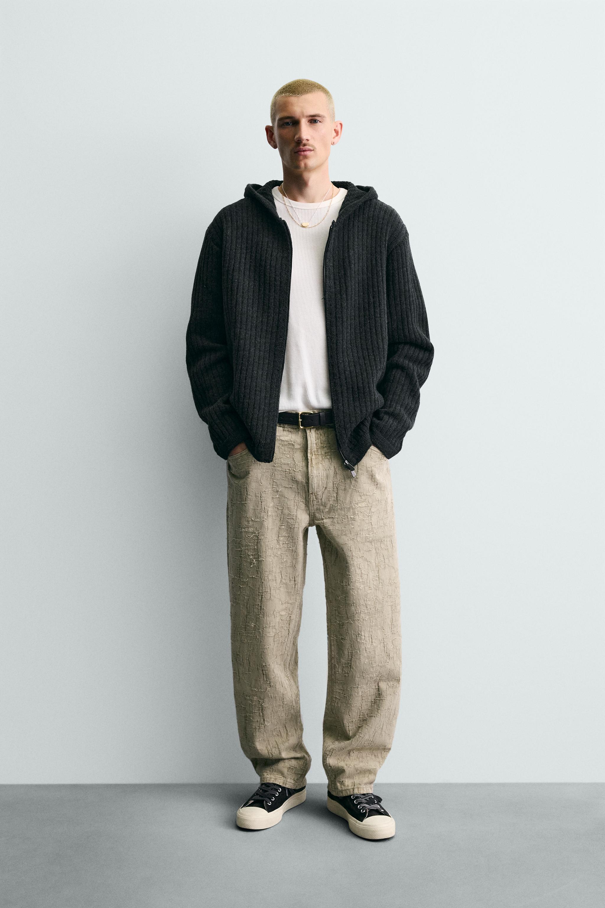 ストレートフィットジャカードパンツ - ダークグレー | ZARA Japan / 日本