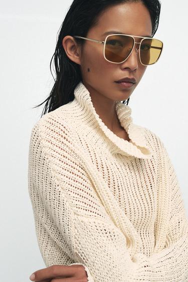 AVIATOR METAL SUNGLASSES - Vanilla by Zara
