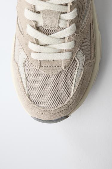BASKET SPORTIVE À PIÈCES - Blanc écru de Zara - Image 5