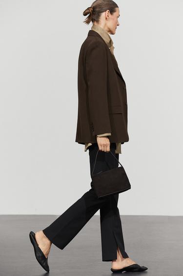Zara Fluid wool blend blazer total look - Dark brown