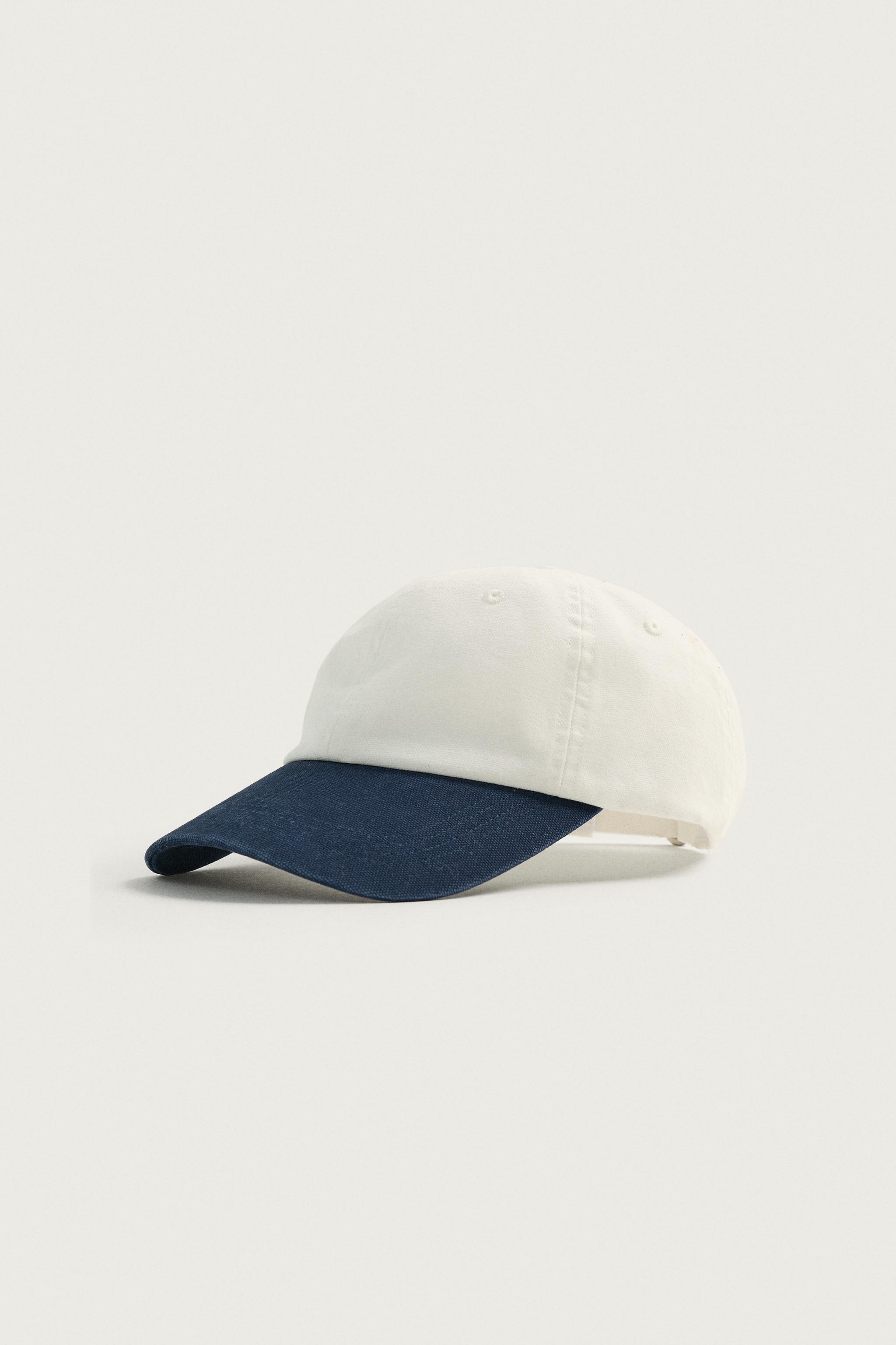 CONTRAST COTTON CAP — Ecru / Navy