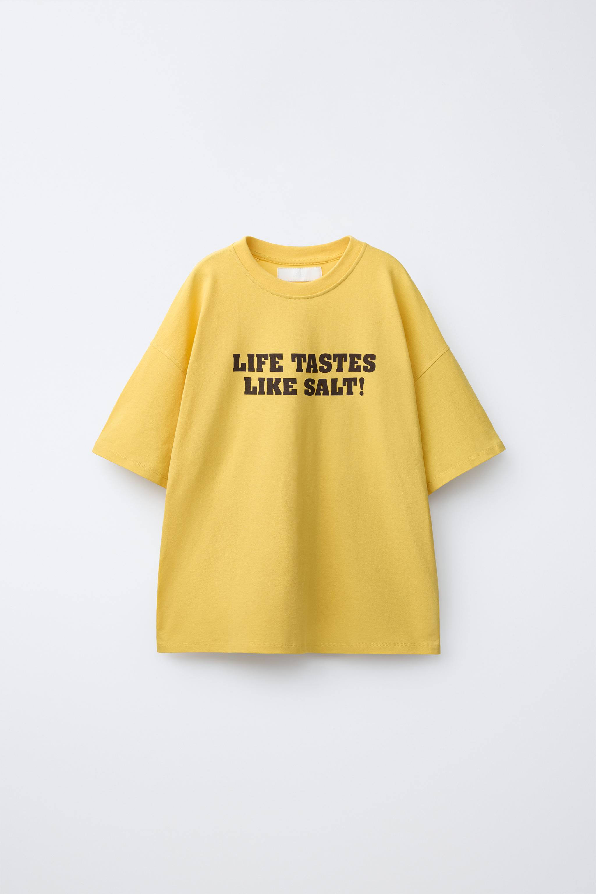 PUKAS SURF TEXT T-SHIRT - Yellow | ZARA United States