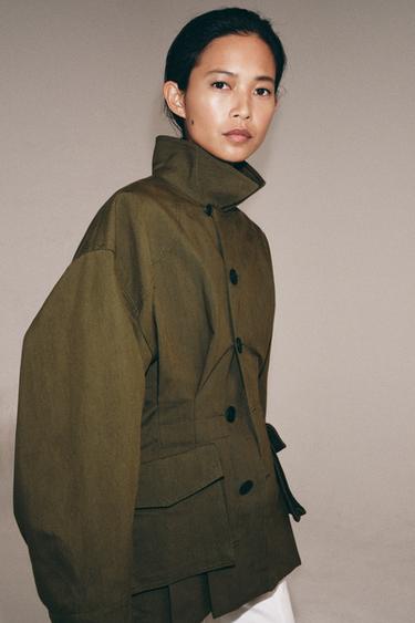 VESTE À POCHES ZW COLLECTION - Kaki de Zara - Image 5