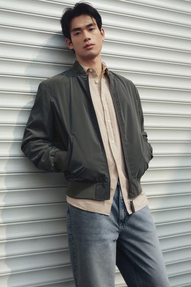 TECHNICAL BOMBER JACKET - Grey green by Zara