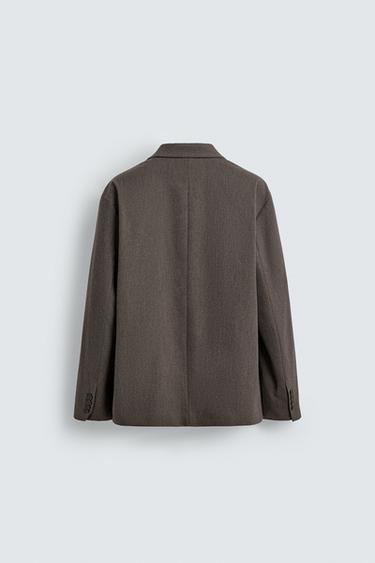 VESTE DE COSTUME STRUCTURÉE COUPE DÉCONTRACTÉE - Marron / Taupe de Zara - Image 7