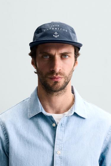 GORRA LAVADA ESTAMPADO COMBINADO - Azul claro de Zara - Imagen 0