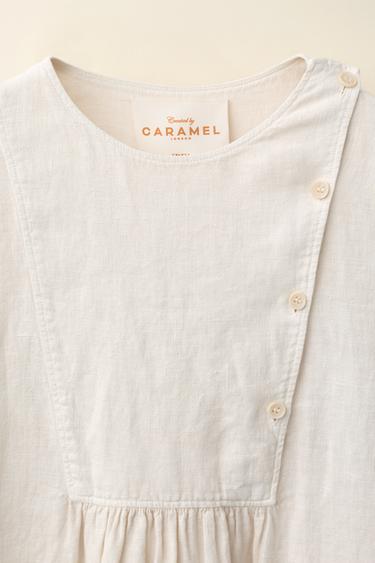 ROBE 100% LIN CRÉÉE PAR CARAMEL LONDON X ZARA - Écru de Zara - Image 5
