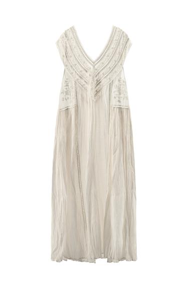 EMBROIDERED NIGHTDRESS STYLE DRESS