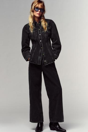 Z1975 FITTED DENIM SHIRT - Black by Zara - Image 0