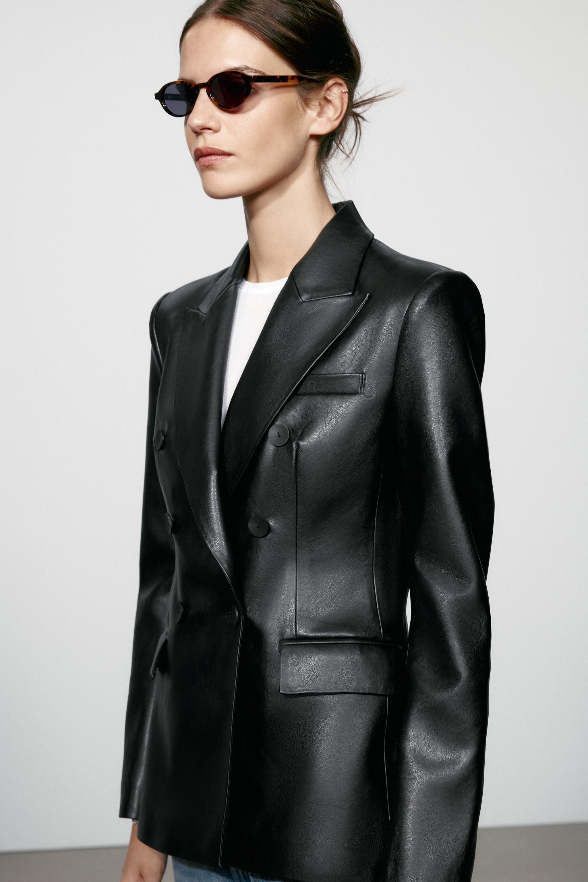 VESTE CROISÉE MATIÈRE SYNTHÉTIQUE