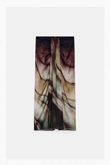 Zara PAREO S UZORKOM I ČVOROM – Siva