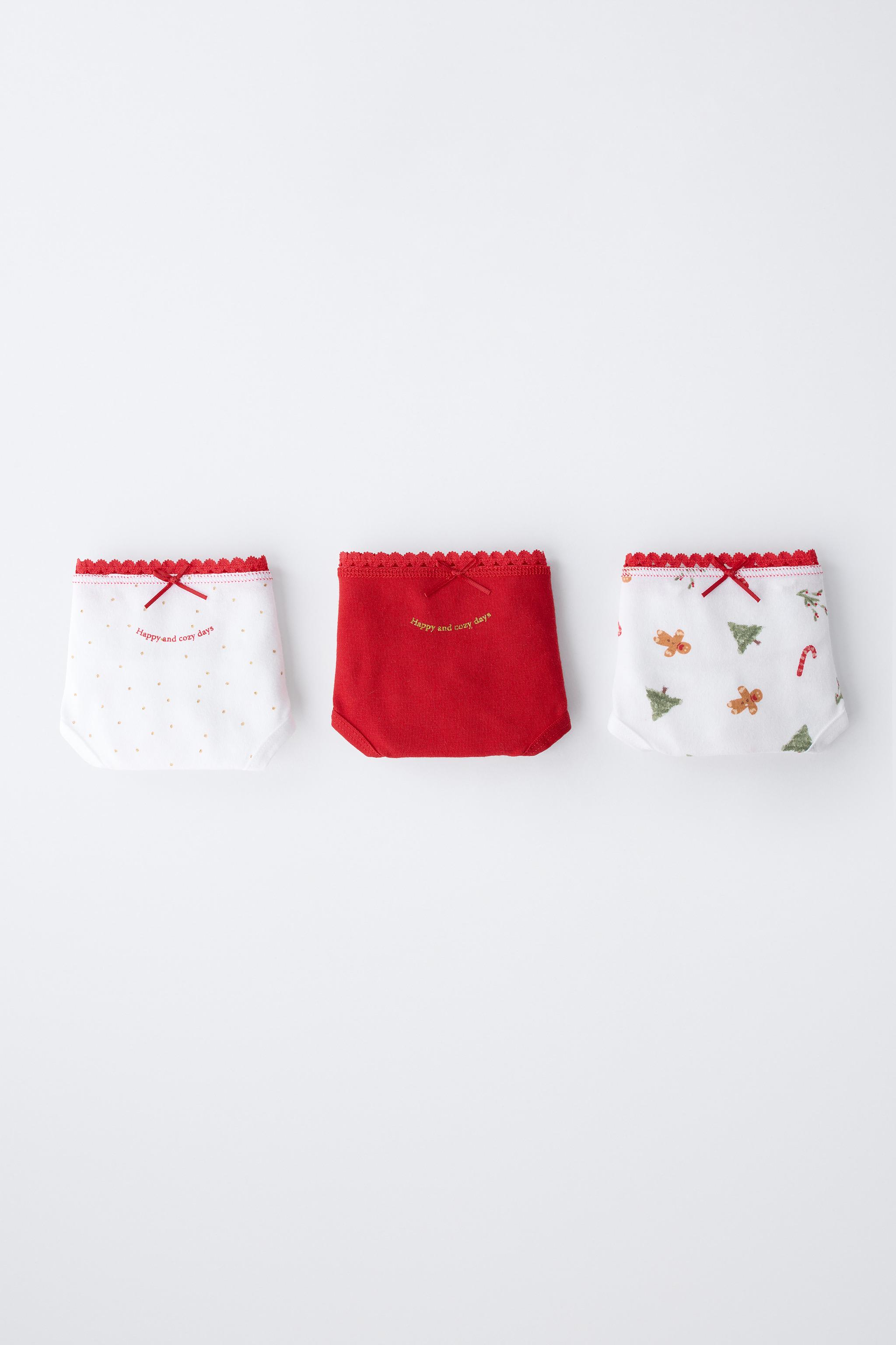 1-6 ANS/ LOT DE TROIS CULOTTES ARBRE ET BISCUIT