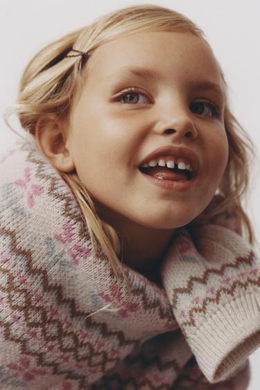 PULL EN MAILLE JACQUARD AVEC LAINE - Fuchsia de Zara