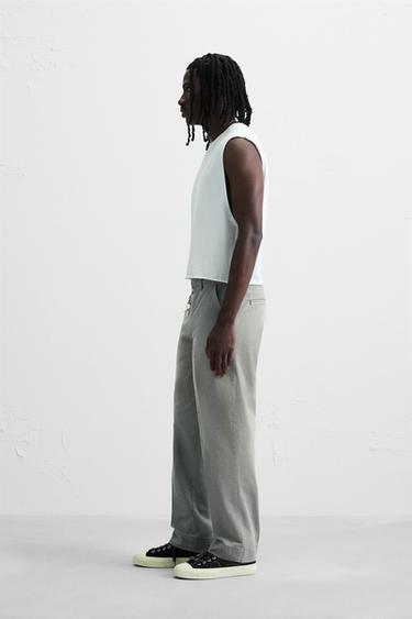 PANTALON CHINO IMPRIMÉ EFFET VINTAGE - Gris de Zara - Image 3