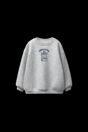 Zara BONILLA A LA VISTA ® X ZARA EMBROIDERED SWEATSHIRT - Gray marl