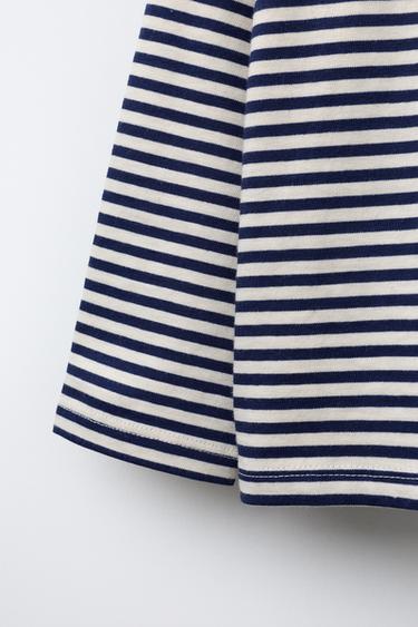 STRIPED TEXT T-SHIRT - Blue/White by Zara - Image 3