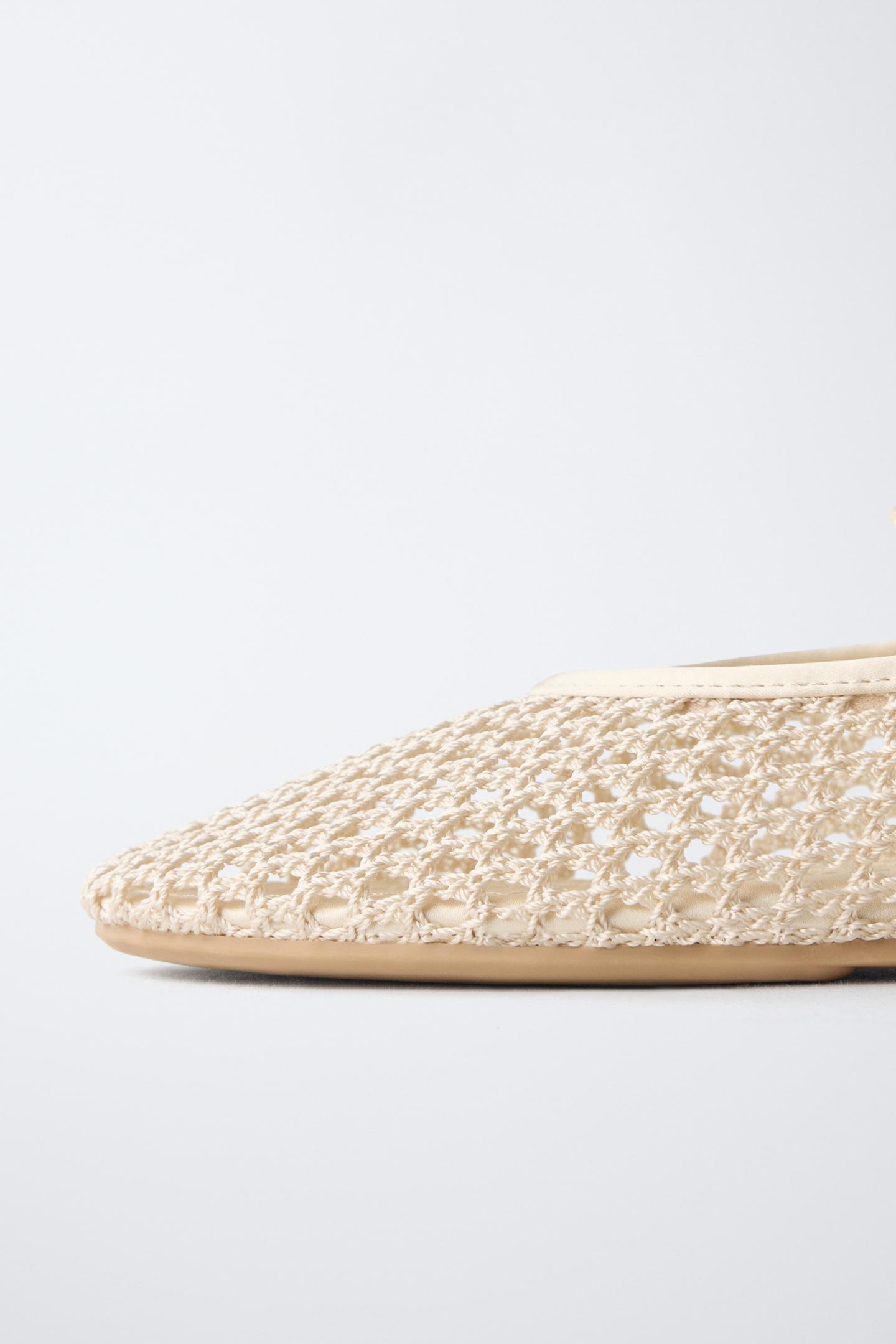 Детские балетки Zara Mesh Ballet Flats, цвет: Молочный белый — фото 5