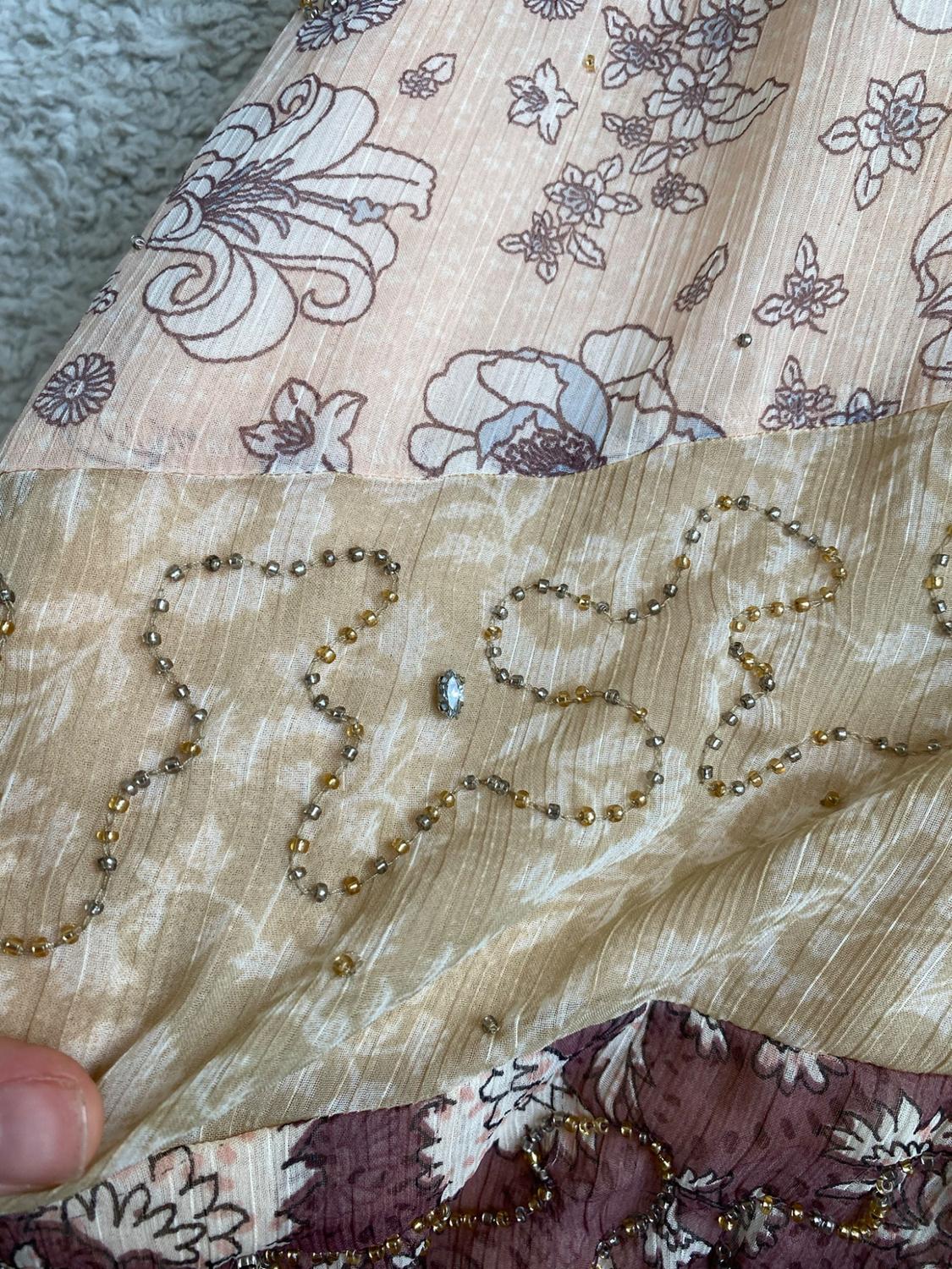 BEADED PRINT HALTER DRESS - Image 3