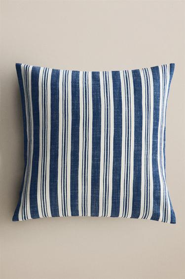 STRIPED CUSHION COVER — Blue 1