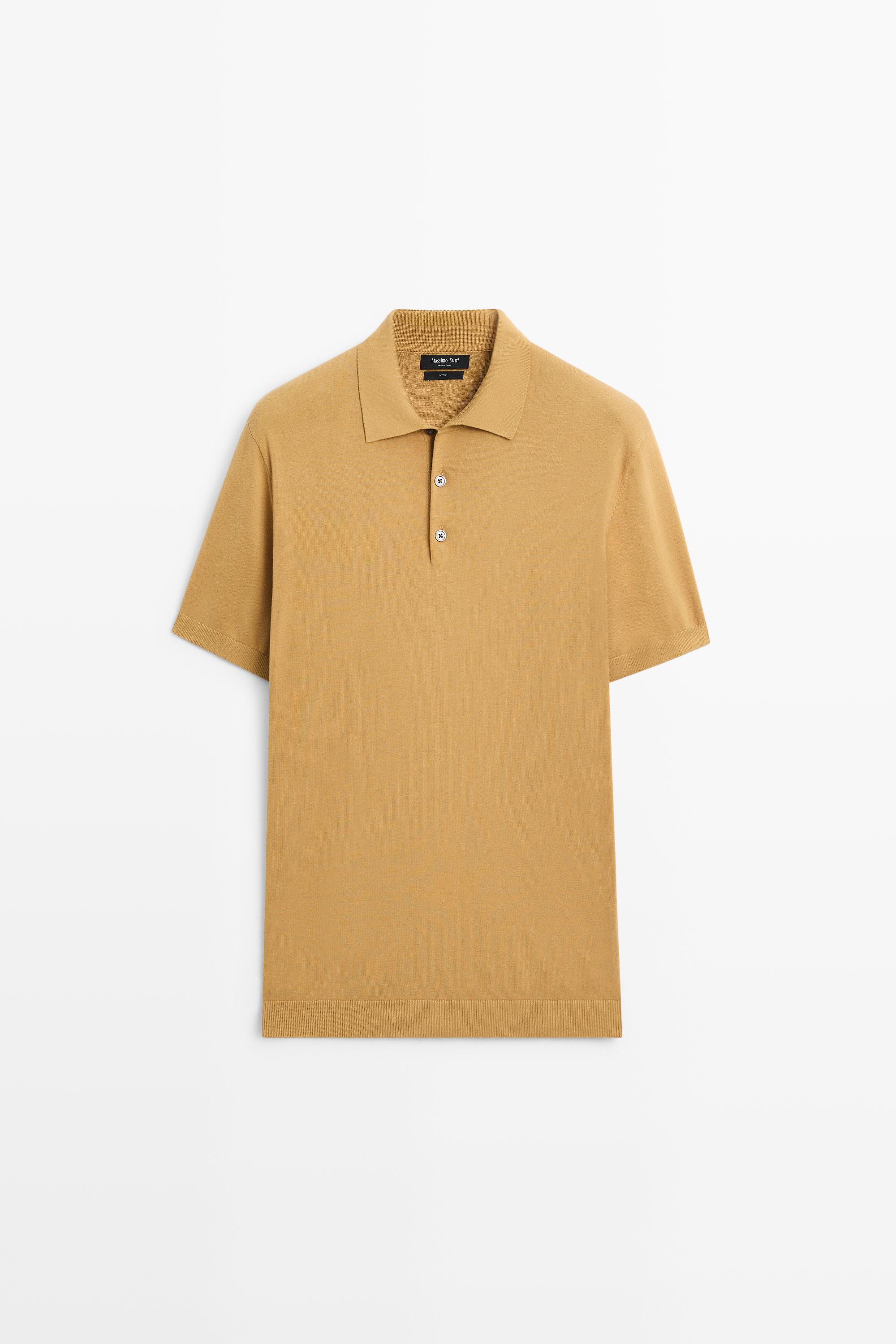 100% cotton knit polo sweater - Mustard | ZARA United States
