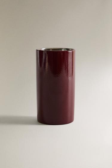 CYLINDRICAL METAL PENCIL HOLDER - Burgundy by Zara - Image 0