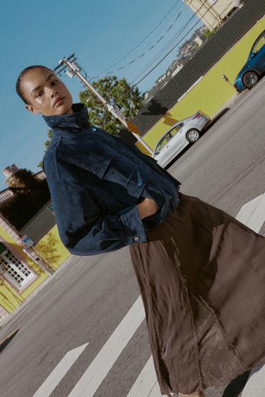 LACE GODET SKIRT - Dark brown by Zara - Image 4